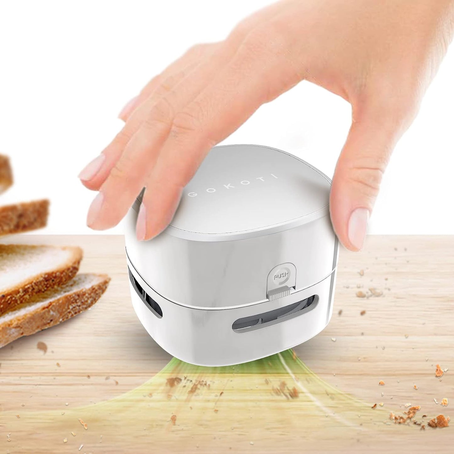 Sleek White Desk Vacuum Cleaner - Battery Excluded for Ultimate Convenience