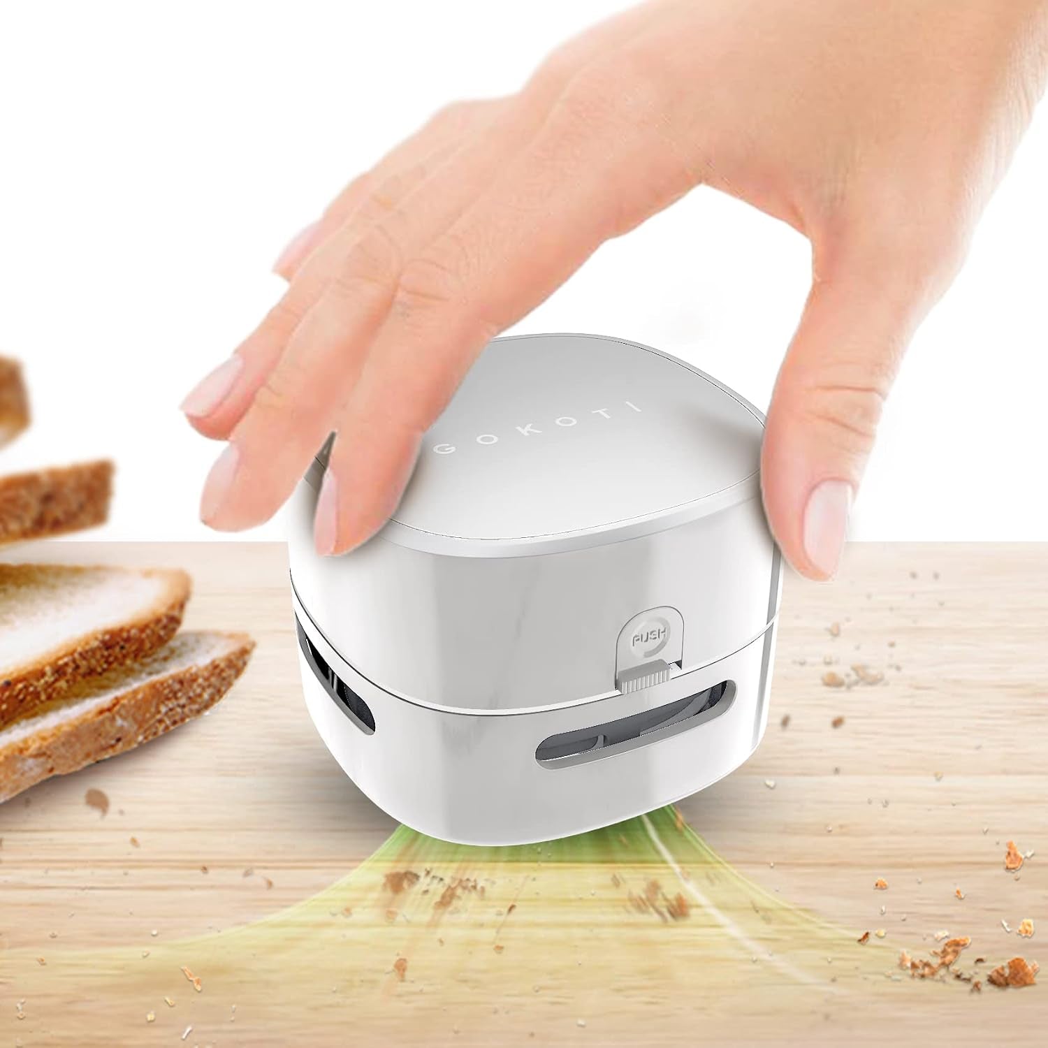 Sleek White Desk Vacuum Cleaner - Battery Excluded for Ultimate Convenience