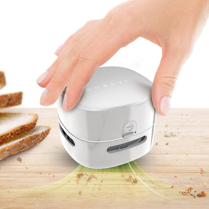 Sleek White Desk Vacuum Cleaner - Battery Excluded for Ultimate Convenience