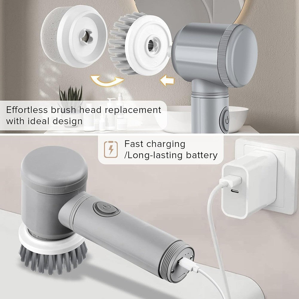 Revolutionize Your Cleaning Routine with the Rechargeable Electric Spin Scrubber and 6 Versatile Brush Heads
