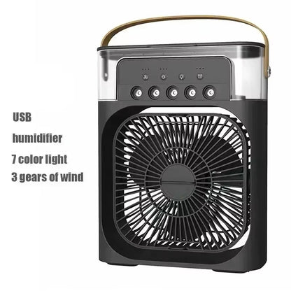 Versatile 3-in-1 Portable Air Cooler with LED Night Light - Compact Humidifier & Fan for Home and Office