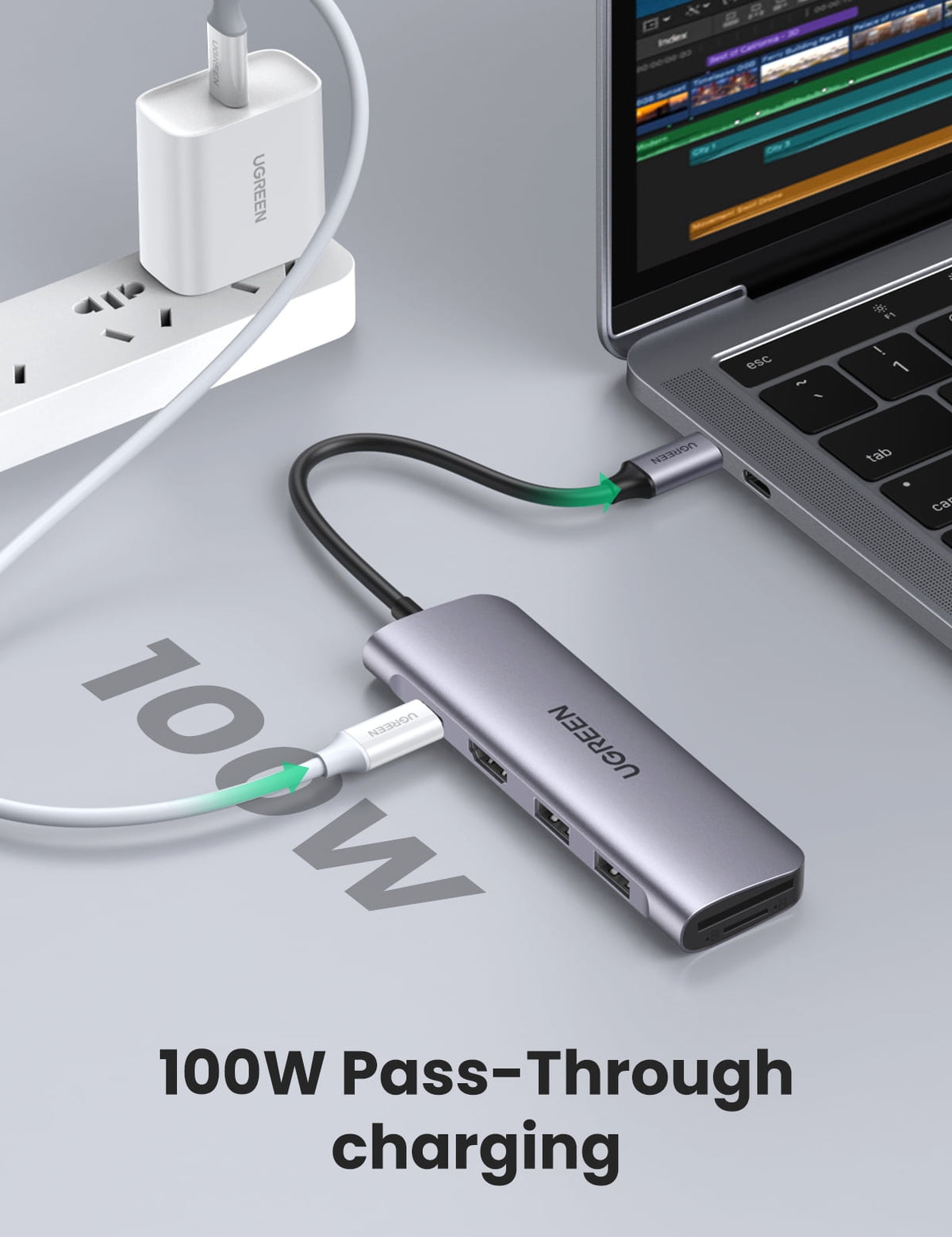 Elevate Your Connectivity with the 6-In-1 USB-C Hub: 4K HDMI, 3 USB 3.0 Ports, and SD/TF Card Reader - Perfect for Macbook, iPad, and iPhone 15 Pro/Pro Max in Sleek Silver