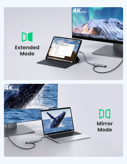 Elevate Your Connectivity with the 6-In-1 USB-C Hub: 4K HDMI, 3 USB 3.0 Ports, and SD/TF Card Reader - Perfect for Macbook, iPad, and iPhone 15 Pro/Pro Max in Sleek Silver
