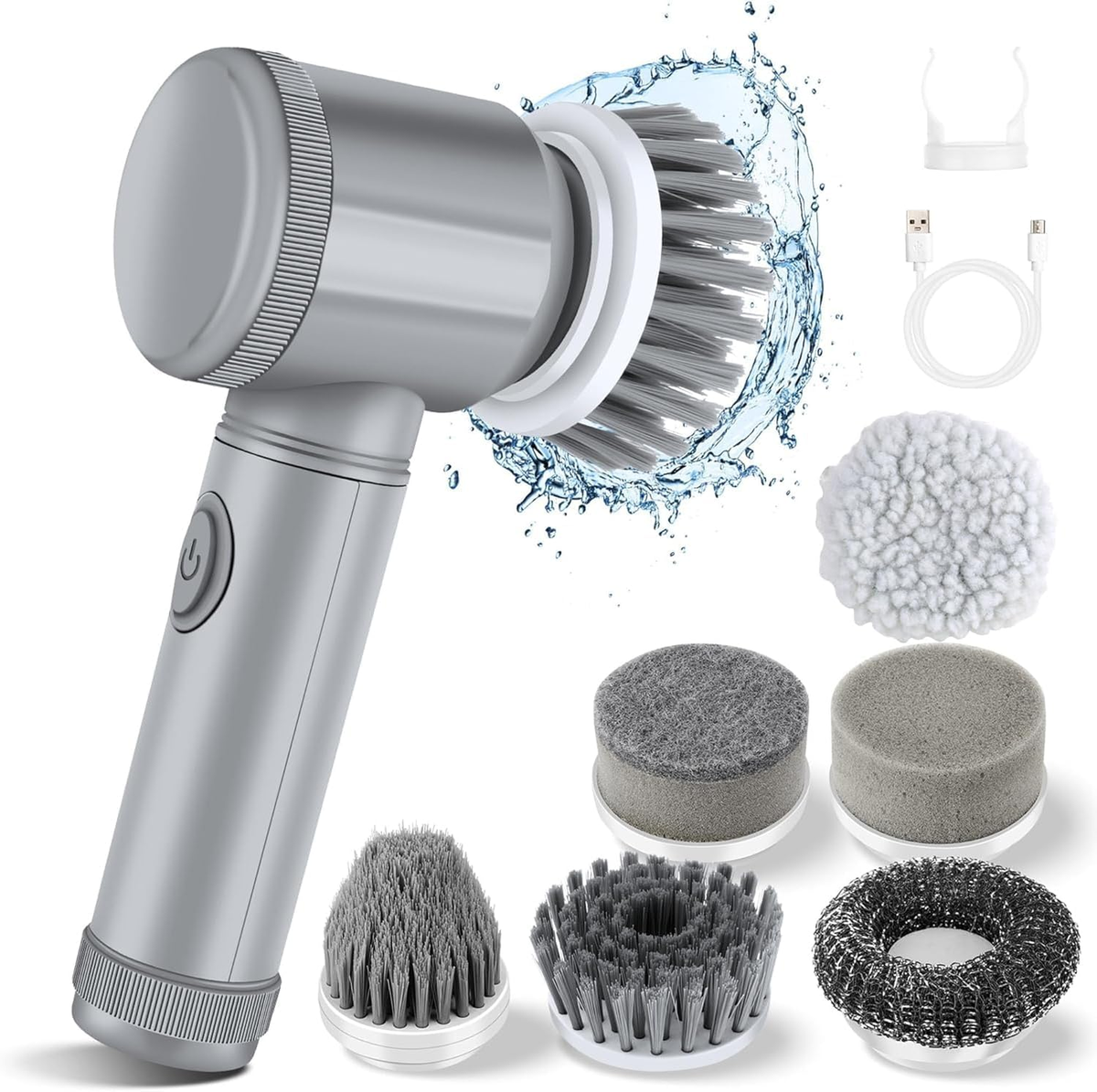 Revolutionize Your Cleaning Routine with the Rechargeable Electric Spin Scrubber and 6 Versatile Brush Heads