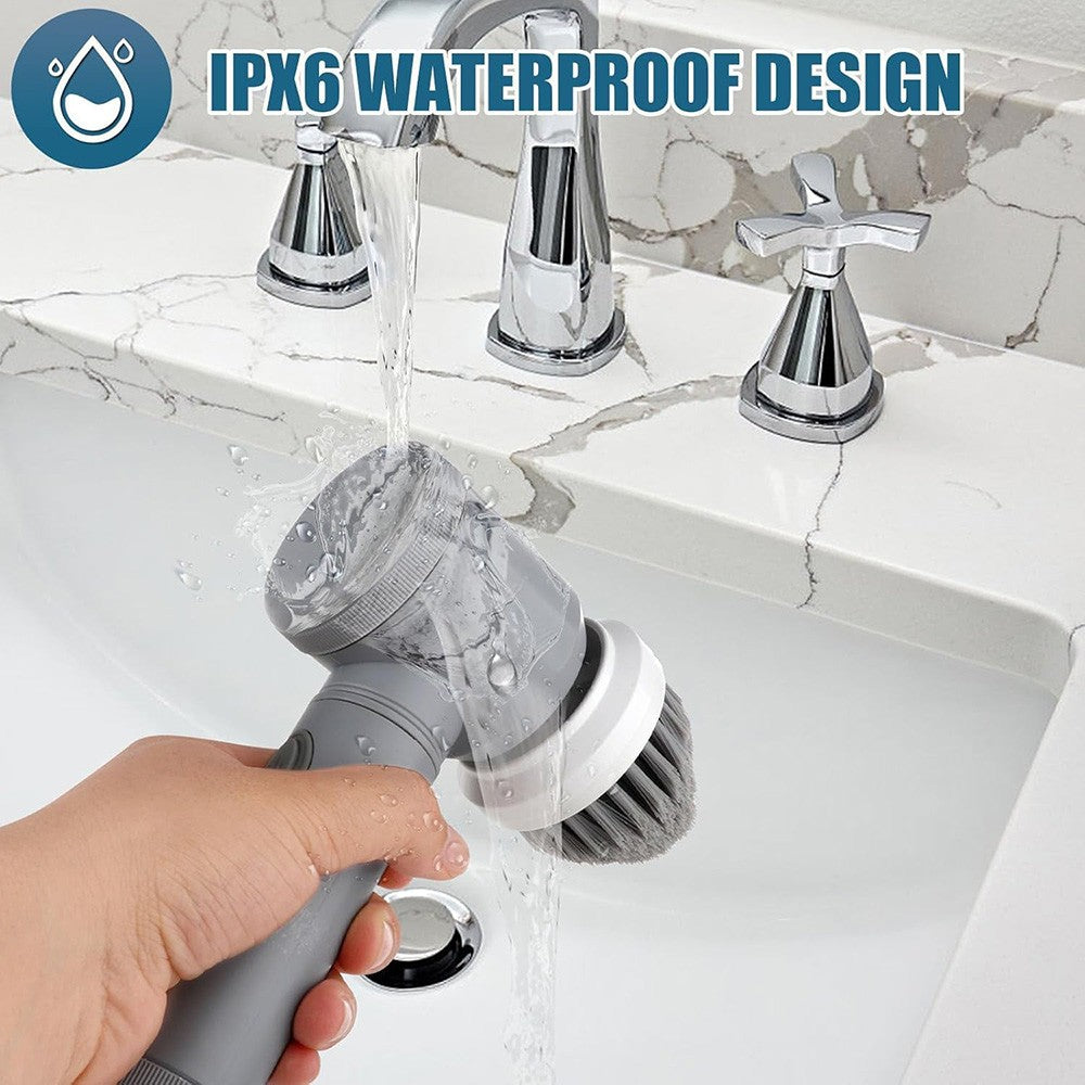 Revolutionize Your Cleaning Routine with the Rechargeable Electric Spin Scrubber and 6 Versatile Brush Heads