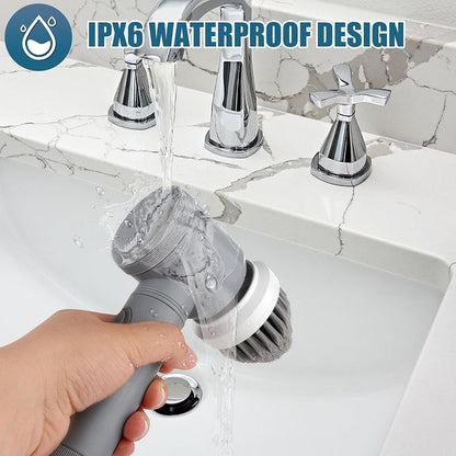 Revolutionize Your Cleaning Routine with the Rechargeable Electric Spin Scrubber and 6 Versatile Brush Heads