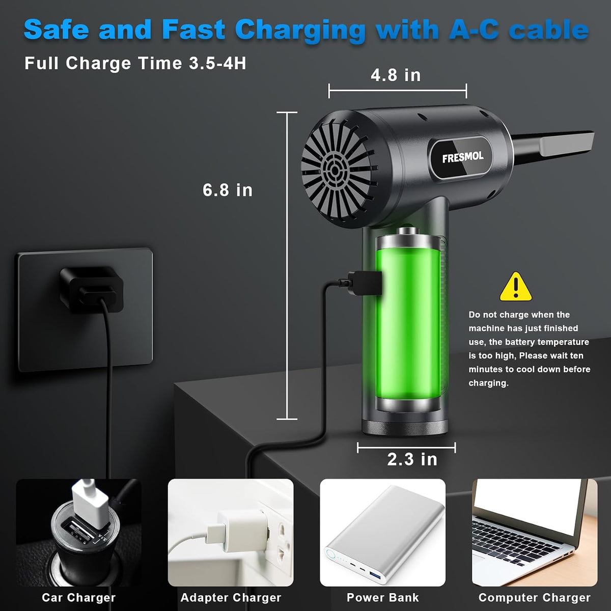 Powerful Rechargeable Cordless Air Duster - Ultimate Cleaning Solution for Home and Office