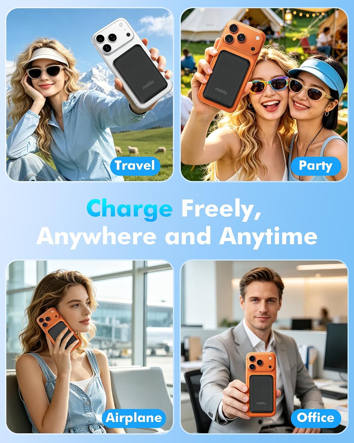 Magnetic 5000mAh Portable Charger for iPhone - Slim, Wireless & Convenient Power Bank