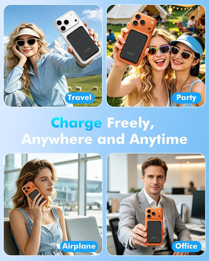 Magnetic 5000mAh Portable Charger for iPhone - Slim, Wireless & Convenient Power Bank
