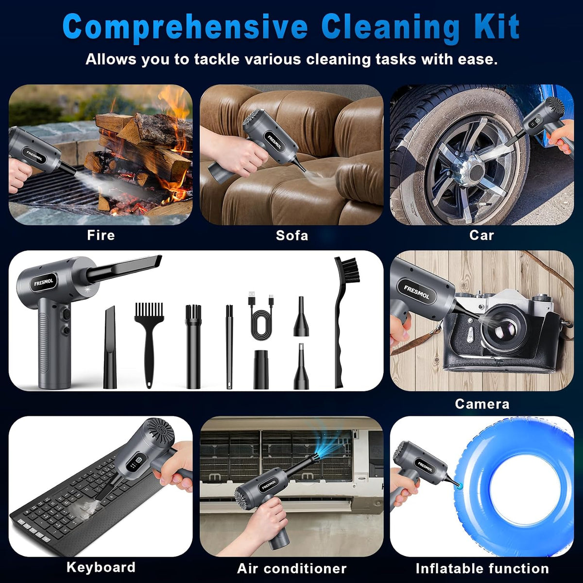 Powerful Rechargeable Cordless Air Duster - Ultimate Cleaning Solution for Home and Office