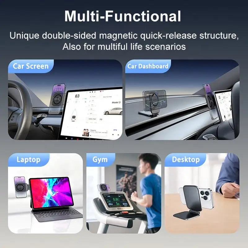 Revolutionary Dual Magnetic Phone Stand: Ultrathin, Foldable, and Multi-Functional Car Holder for Your Smartphone