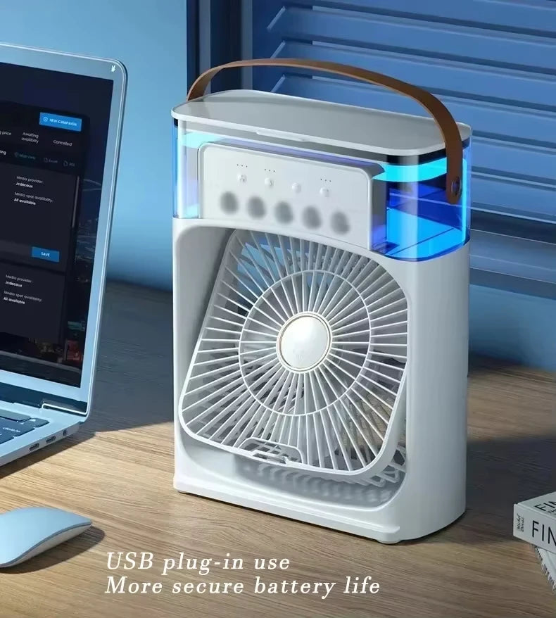  3-in-1 Portable Air Conditioner Fan with LED Night Light - Perfect for Home & Office