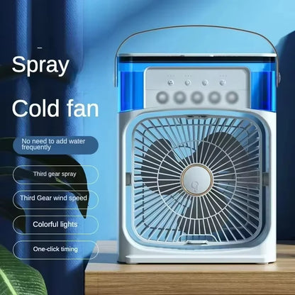  3-in-1 Portable Air Conditioner Fan with LED Night Light - Perfect for Home & Office