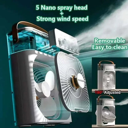  3-in-1 Portable Air Conditioner Fan with LED Night Light - Perfect for Home & Office