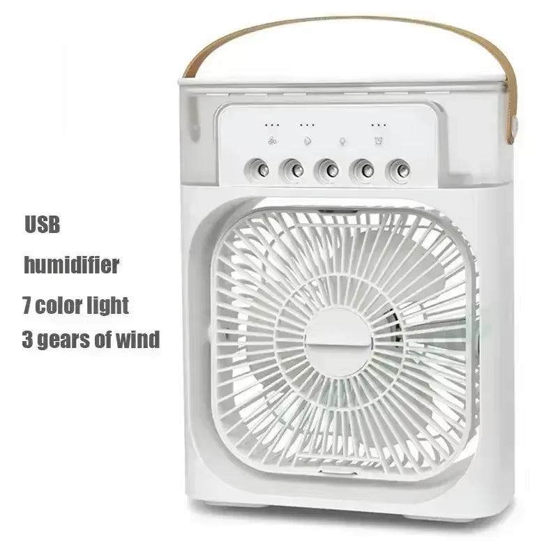 Versatile 3-in-1 Portable Air Cooler with LED Night Light - Compact Humidifier & Fan for Home and Office