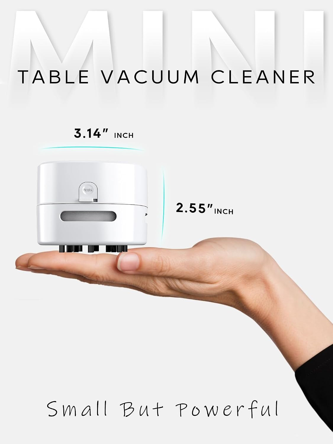 Sleek White Desk Vacuum Cleaner - Battery Excluded for Ultimate Convenience